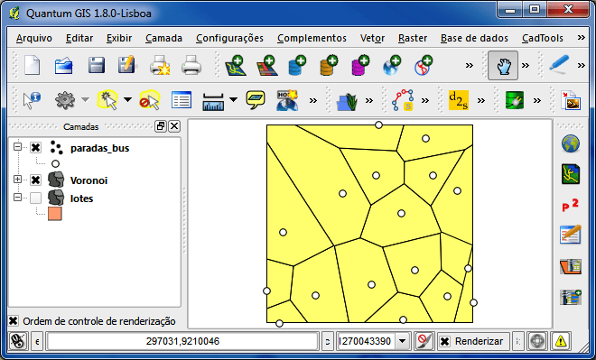 Diagrama de Voronoi no Quantum GIS
