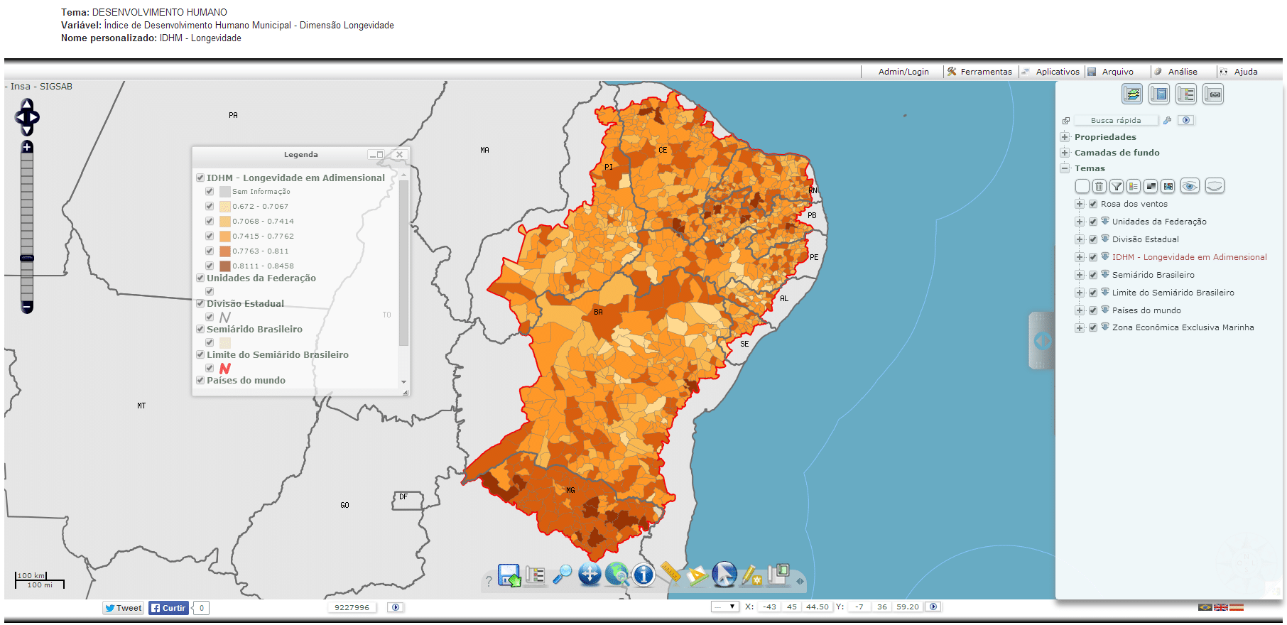 i3Geo: Sistema de Gestão da Informação e do Conhecimento do Semiárido Brasileiro (SIGSAB)