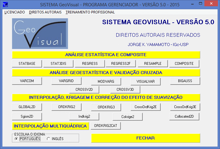 Interface do Software GeoVisual